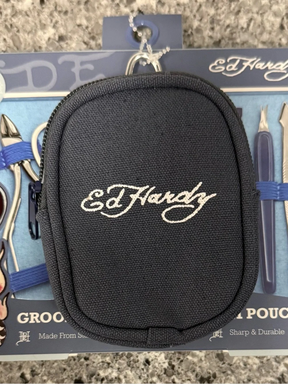 Ed Hardy Blue and Silver Travel Manicure Set